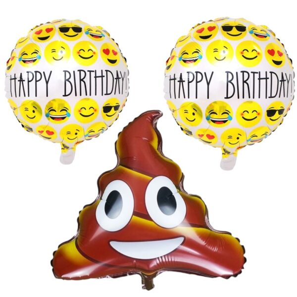 Set Globos Aluminio Emoji 3pzas