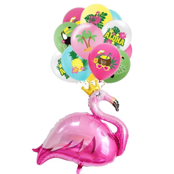 Set Globo Aluminio + látex  Hawaiana/ tropical/ verano