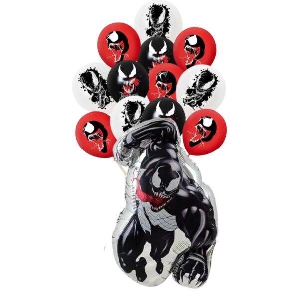Set Globos látex + Aluminio Cumpleaños  Venom