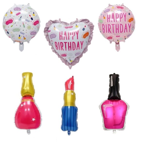 Set Globos Aluminio 6pzas Spa party / Maquillaje