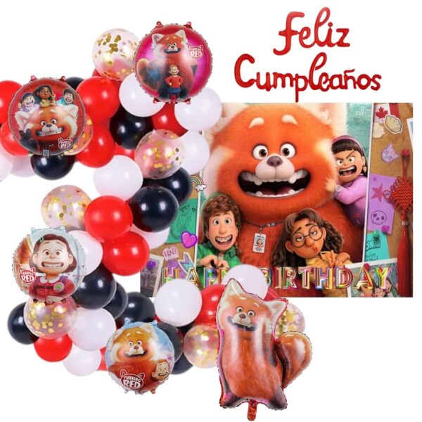 Kit de Arco Globos Decorativo fiesta Turning Red 86pzas