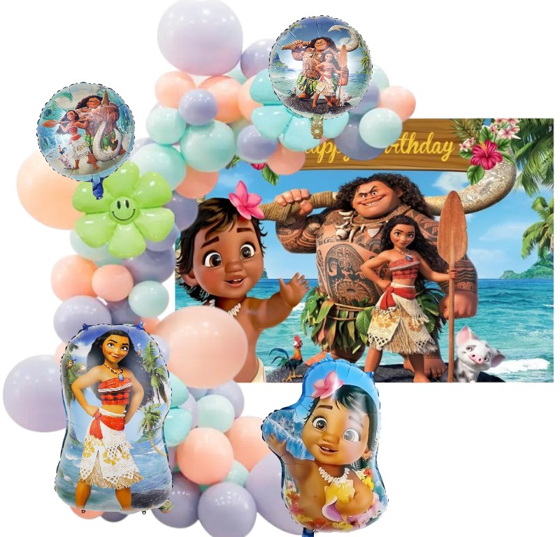 Kit de Arco Globos Decorativo fiesta Moana 110pzas