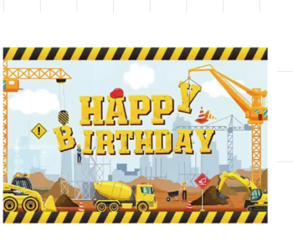 Fondo Telón para Cumpleaños/Fotografías Construcción Party