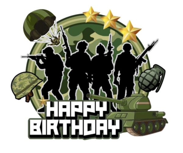 Topper para Torta de Cumpleaños Militar