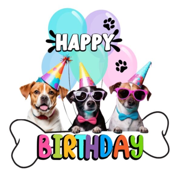Topper para Torta de Cumpleaños Perritos mascotas