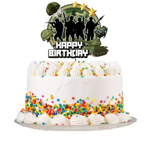 Topper para Torta de Cumpleaños Militar - Imagen 2