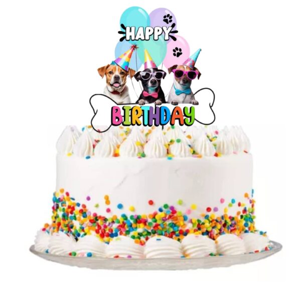 Topper para Torta de Cumpleaños Perritos mascotas - Imagen 2