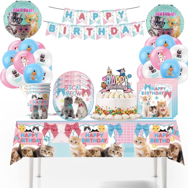 Cotillón Decorativo Cumpleaños Gatitos divertidos mascotas mod 2