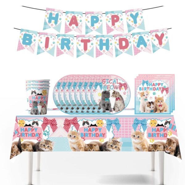 Cotillón Decorativo Cumpleaños Gatitos divertidos mascotas
