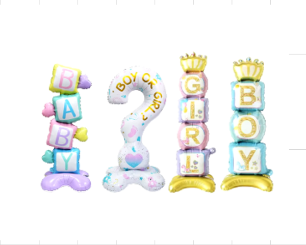 Set Globos Aluminio Revelación (Niño ó Niña) 4 pzas