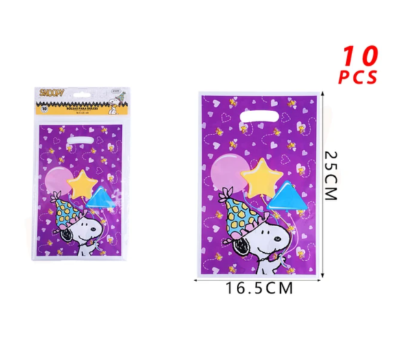Bolsas Dulceras 10 Unidades Cumpleaños snoopy