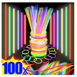 Pack de 100 pulseras para fiesta flúor