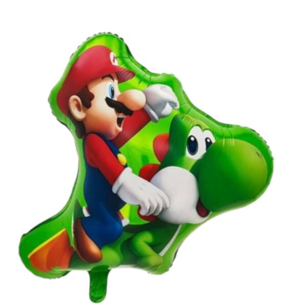 Globo Aluminio Individual Mario Bros y Yoshi