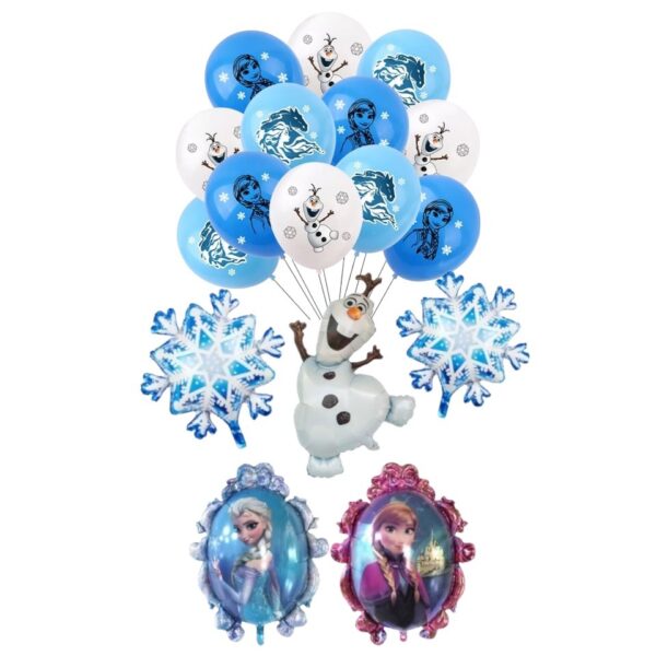 Set Globos Aluminio + Látex Cumpleaños Frozen