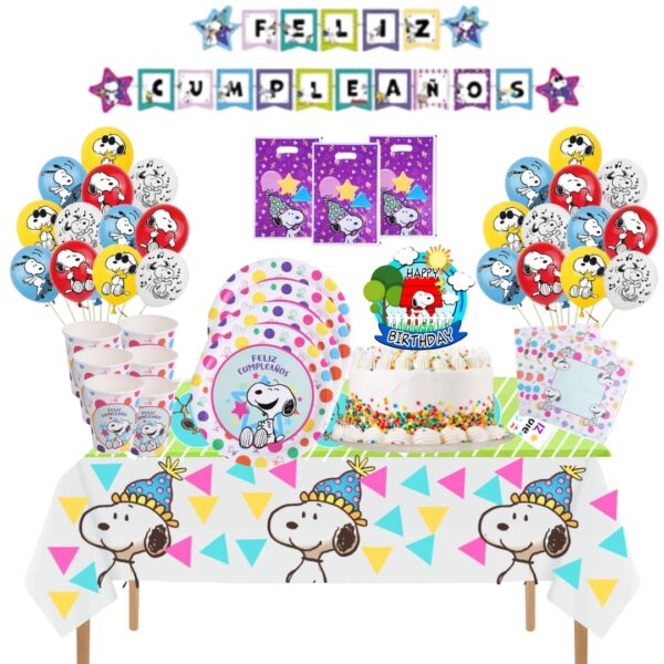 Cotillón Decorativo con globos para Cumpleaños Snoopy