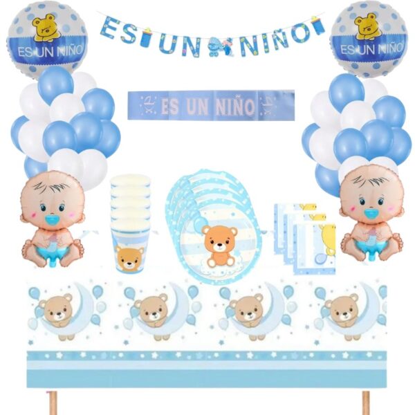 Set de globos cotillón decorativo Baby Shower ( niño)