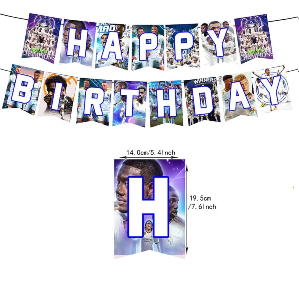 Banderín/ Guirnalda para Cumpleaños Real Madrid (Mod 2)