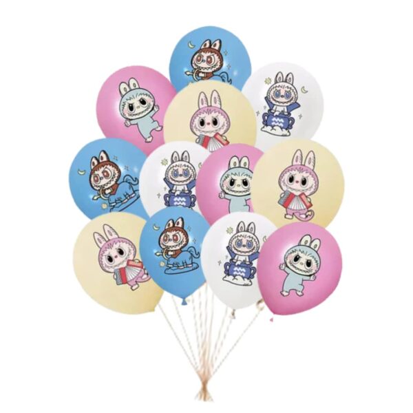 Pack 12 Globos látex Labubu