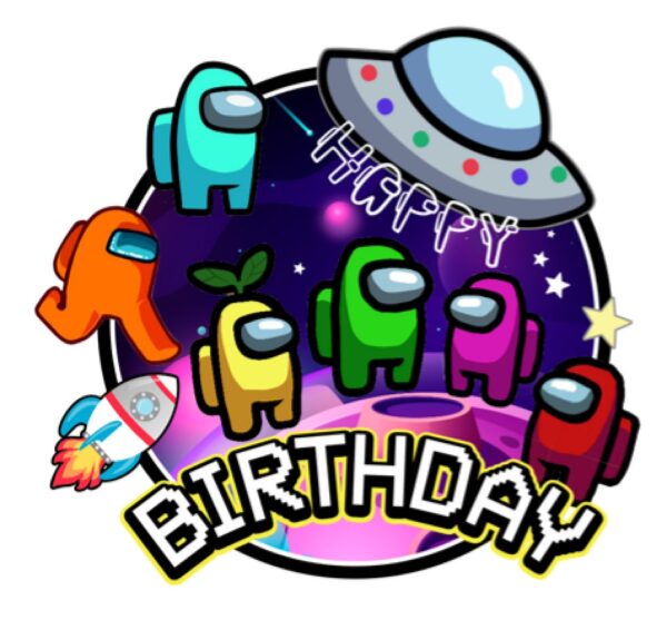 Topper para Torta Cumpleaños Among us