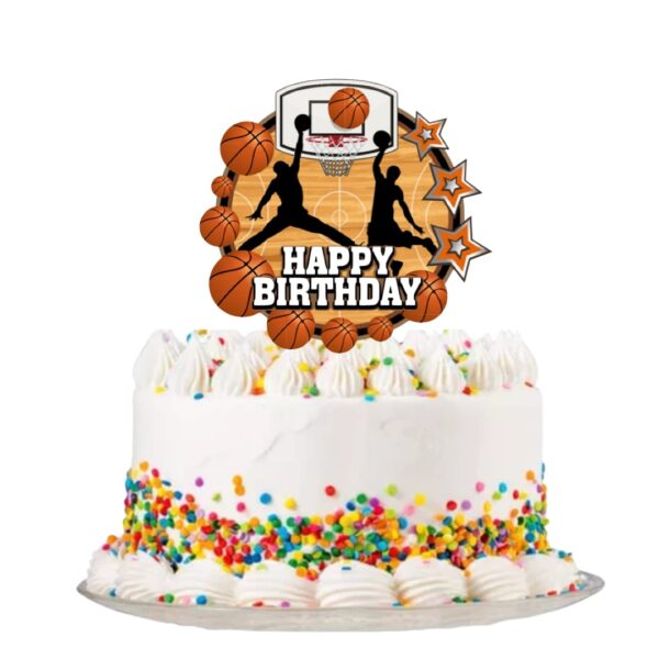 Topper para Torta Cumpleaños Basquet ball - Imagen 3
