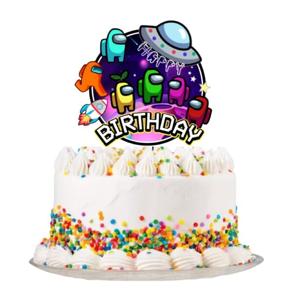 Topper para Torta Cumpleaños Among us - Imagen 2