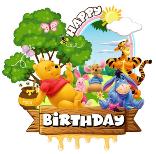 Topper para Torta Cumpleaños Winnie Pooh