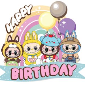 Topper para Torta Cumpleaños Labubu