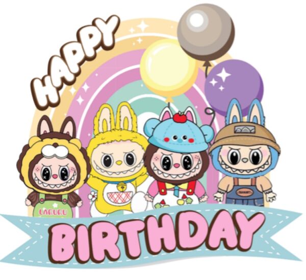Topper para Torta Cumpleaños Labubu