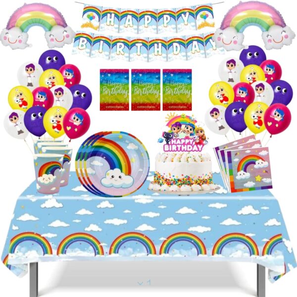Cotillón Globos Decorativo Cumpleaños vera el reino arcoiris