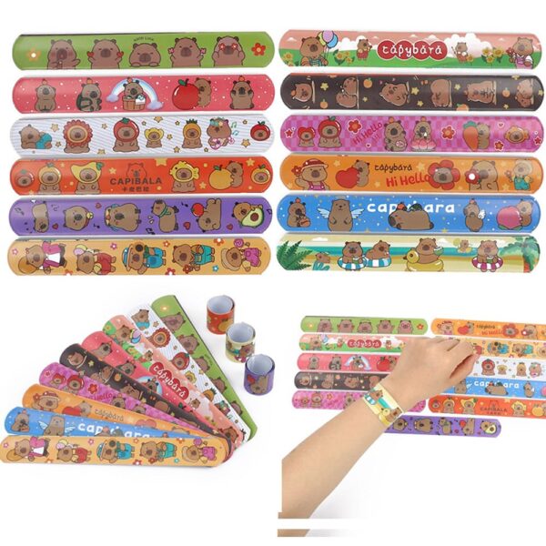 Pack 12 Pulseras Slap Decorativa Capibara