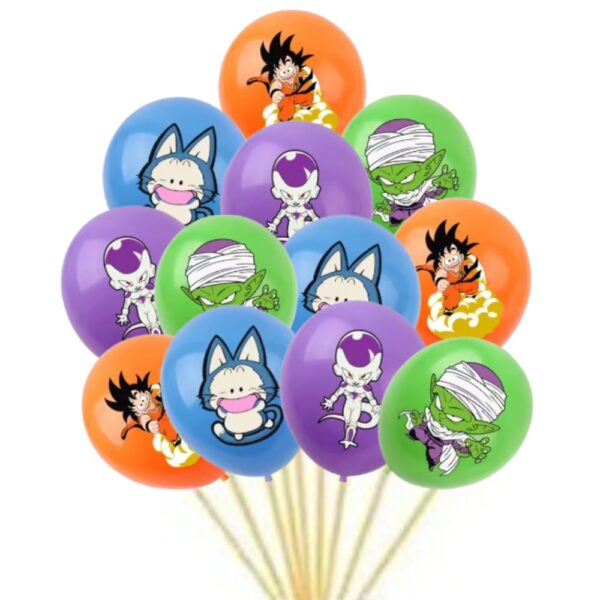 Pack 12 Globos Látex Dragon Ball Mod 3