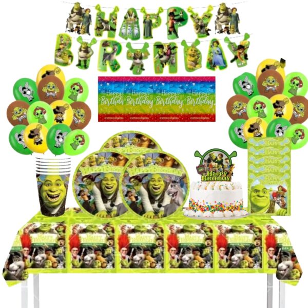 Cotillón Decorativo globos Cumpleaños Shrek