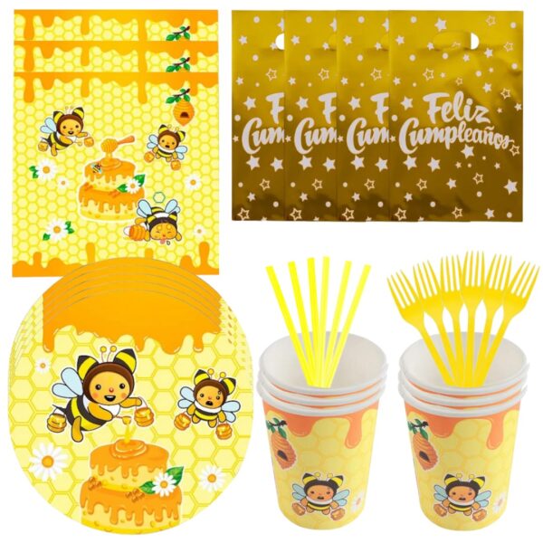 Set cotillón básico para cumpleaños abejita
