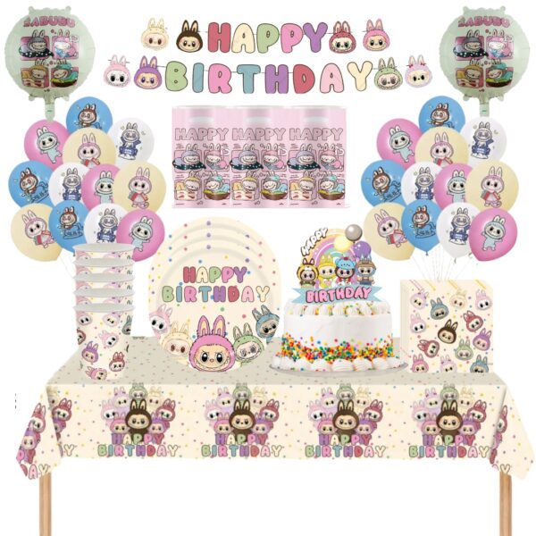 Cotillón Decorativo globos Cumpleaños Labubu
