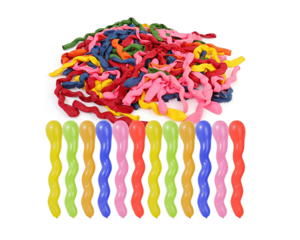 Globos Largos, 100 Unidades, De Látex, Forma En Espiral