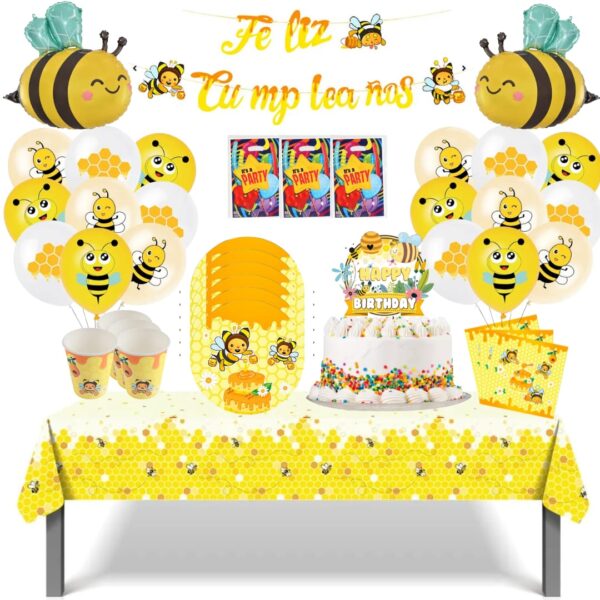 Cotillón Decorativo con globos para Cumpleaños Abejita