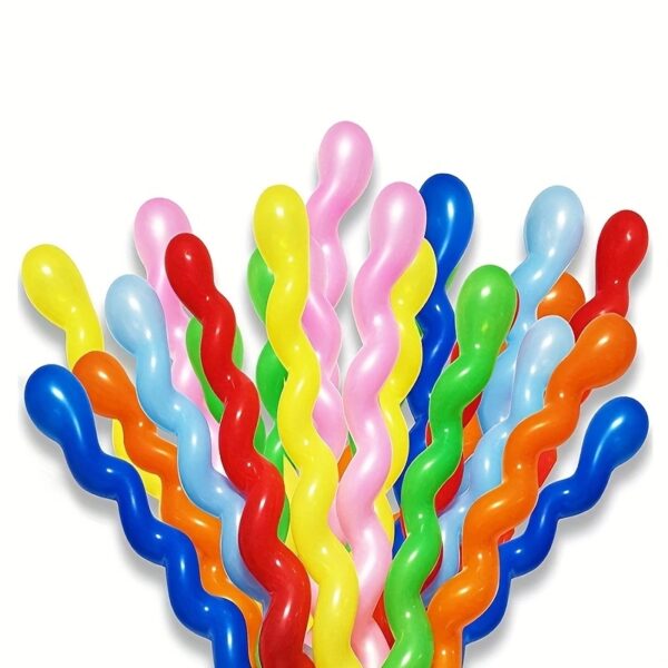 Globos Largos, 100 Unidades, De Látex, Forma En Espiral - Imagen 6