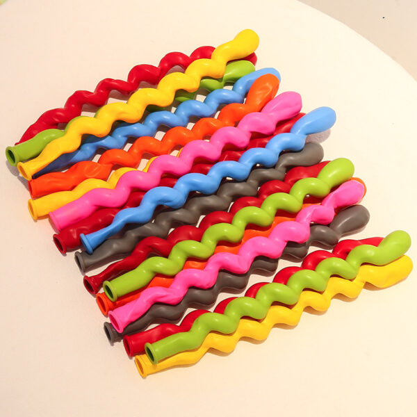 Globos Largos, 100 Unidades, De Látex, Forma En Espiral - Imagen 7