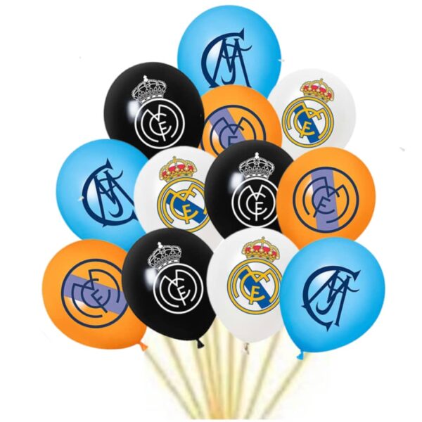 Pack 12 Globos Látex Real Madrid futbol mod 2