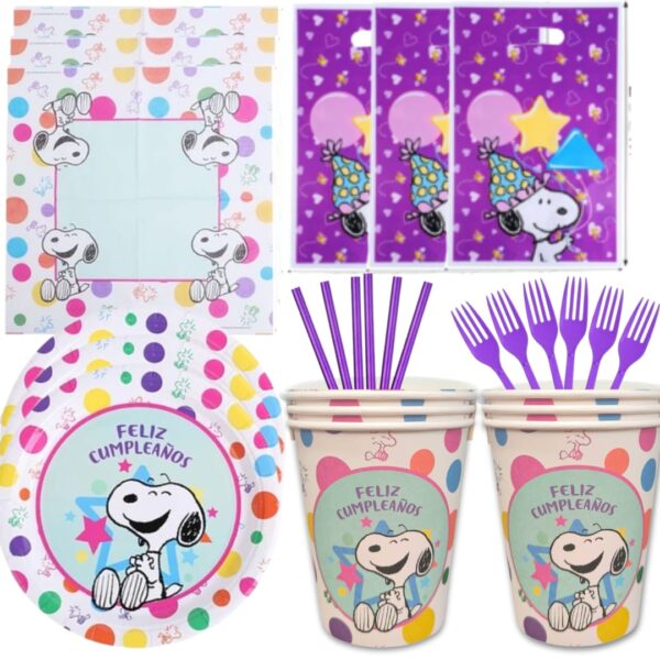 Set cotillón básico para cumpleaños Snoopy