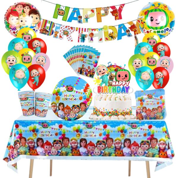 Cotillón Decorativo con globos Cumpleaños Cocomelon