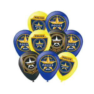 Pack 12 Globos látex Cumpleaños Policía