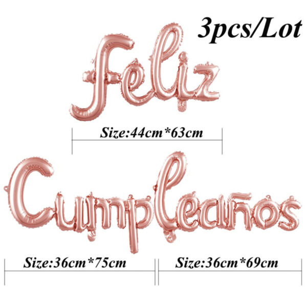 Globo aluminio feliz cumpleaños (Rosa gold) - Imagen 2
