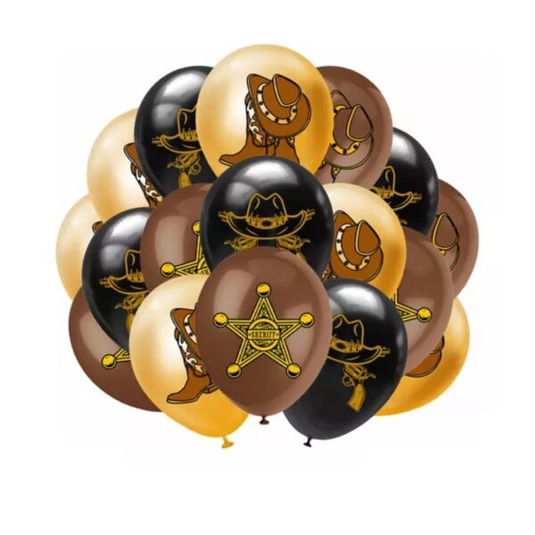 Pack 12 Globos látex Cumpleaños Vaquero