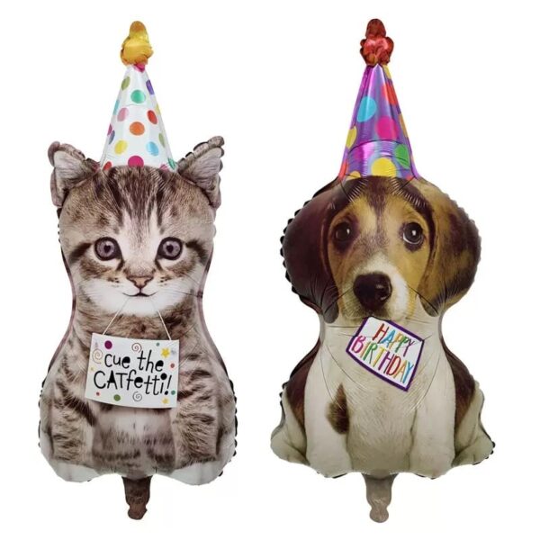 Set de 2 globos aluminio mascotas ( perrito y gatito)