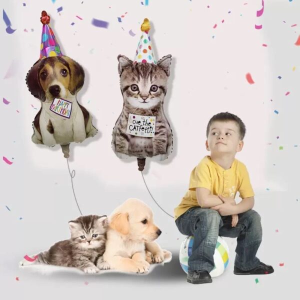 Set de 2 globos aluminio mascotas ( perrito y gatito) - Imagen 4