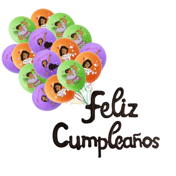 Set 16 Globos Látex + Globos Aluminio Encanto