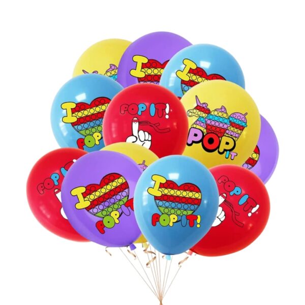 Pack 12 Globos Látex Cumpleaños Pop it