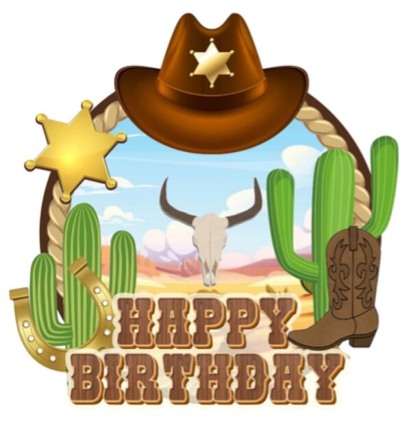 Topper para Torta Cumpleaños Vaquero