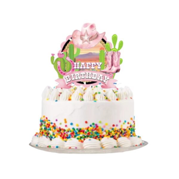 Topper para Torta Cumpleaños Vaquera - Imagen 2